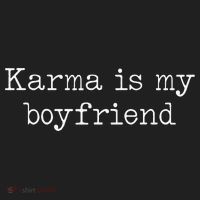 Karma Is My Boyfriend Funny Sarcastic Trendy Golf Towel thumb 3