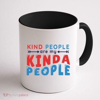 Kind People Are My Kinda People Autism Awareness Coffee Mug back