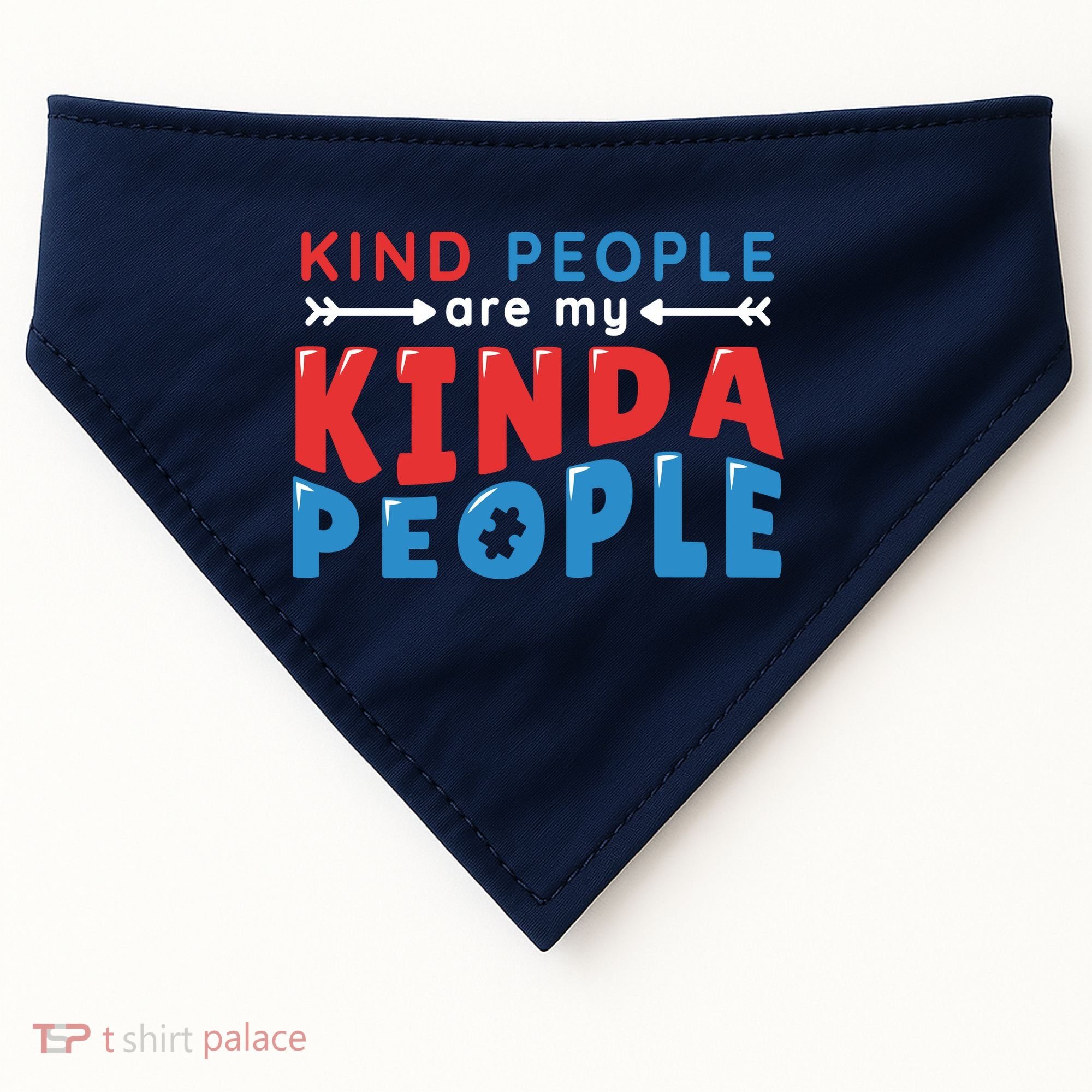 Kind People Are My Kinda People Autism Awareness USA-Made Doggie Bandana