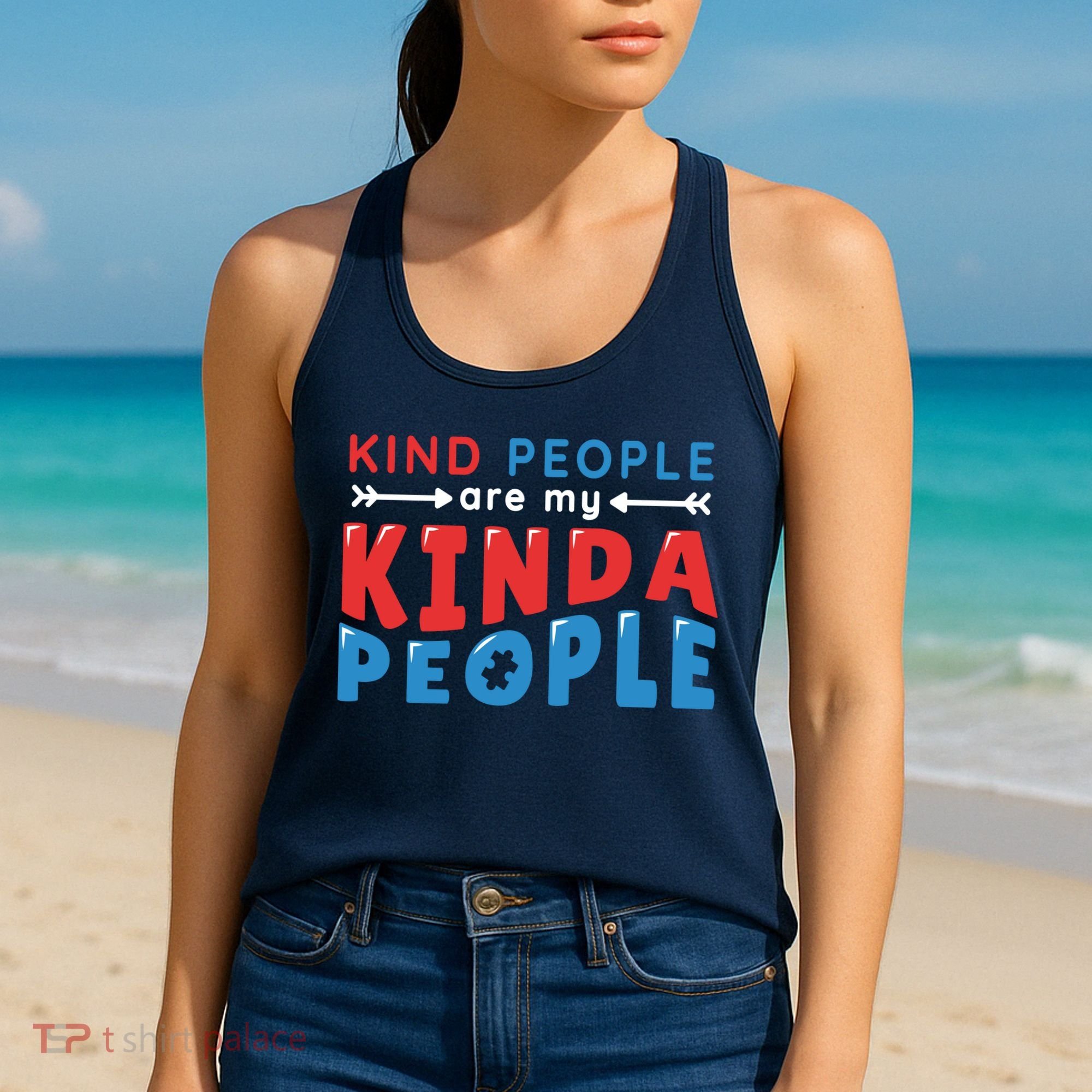 Kind People Are My Kinda People Autism Awareness Women's Tank Top