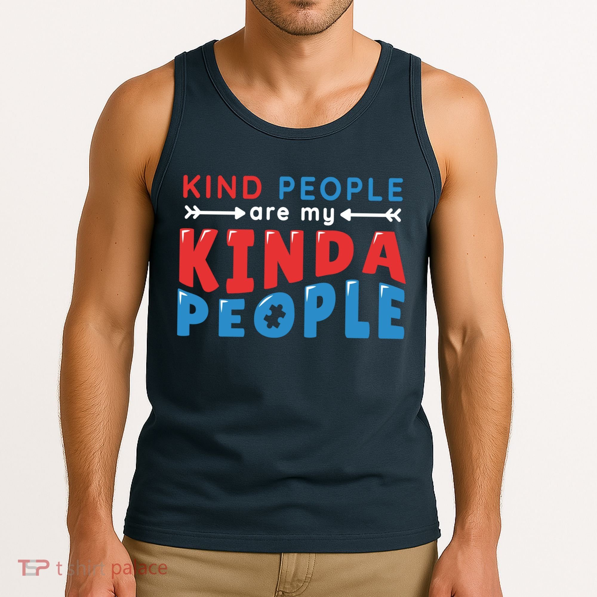 Kind People Are My Kinda People Autism Awareness Tank Top