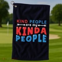 Kind People Are My Kinda People Autism Awareness Golf Towel thumb 1