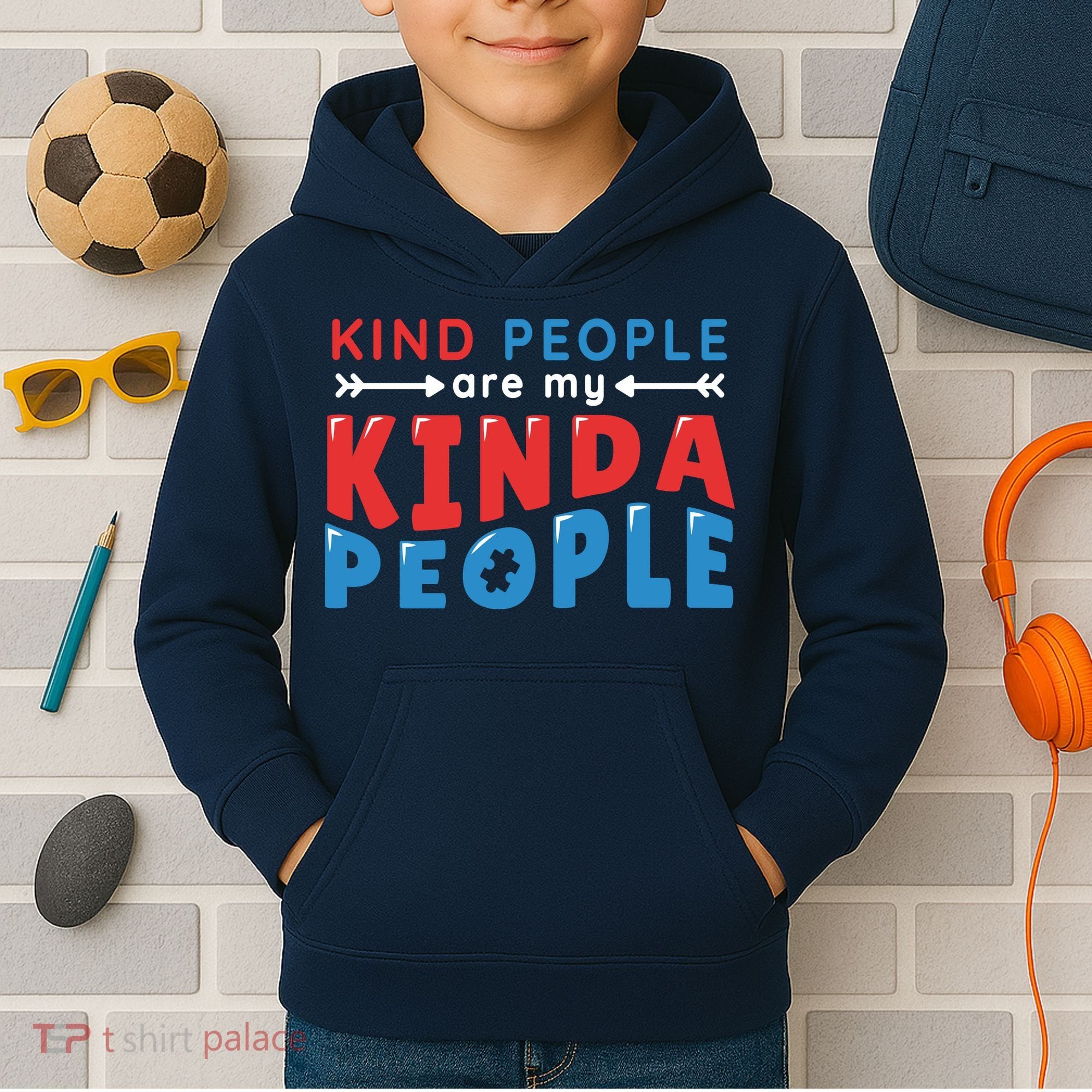 Kind People Are My Kinda People Autism Awareness Kids Hoodie