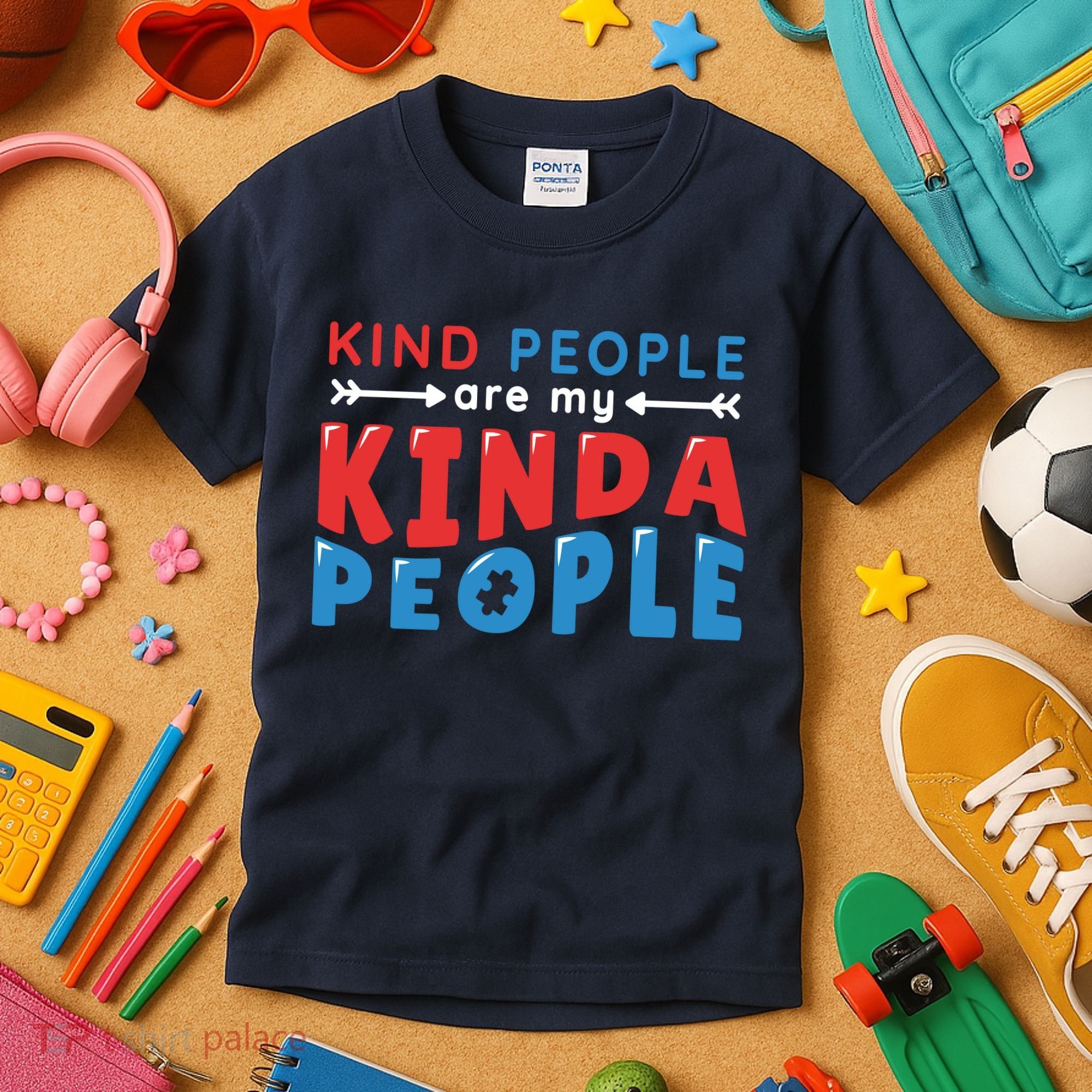Kind People Are My Kinda People Autism Awareness Kids T-Shirt