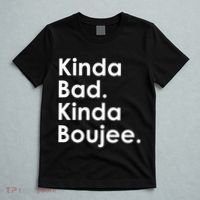 Kinda Bad Kinda Boujee Trendy Saying Text Logo T-Shirt thumb 5