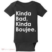 Kinda Bad Kinda Boujee Trendy Saying Text Logo Baby Bodysuit thumb 0