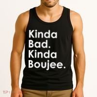Kinda Bad Kinda Boujee Trendy Saying Text Logo Tank Top thumb 3