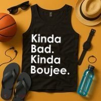 Kinda Bad Kinda Boujee Trendy Saying Text Logo Tank Top thumb 4