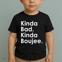 Kinda Bad Kinda Boujee Trendy Saying Text Logo Toddler T-Shirt thumb 2