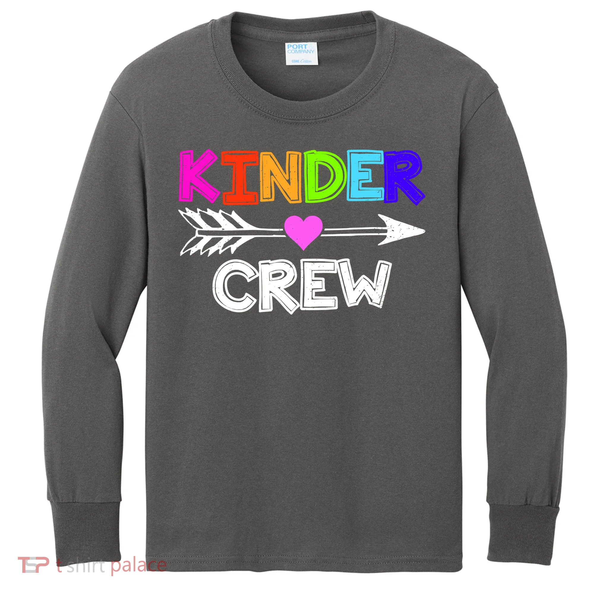 Kinder Crew Kindergarten Teacher Kids Long Sleeve Shirt