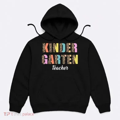 Kinder Garten Teacher Leopard Logo Hoodie
