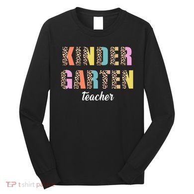 Kinder Garten Teacher Leopard Logo Long Sleeve Shirt