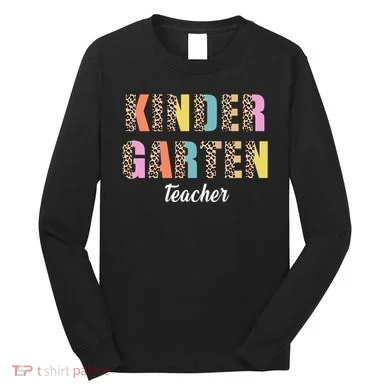 Kinder Garten Teacher Leopard Logo Long Sleeve Shirt