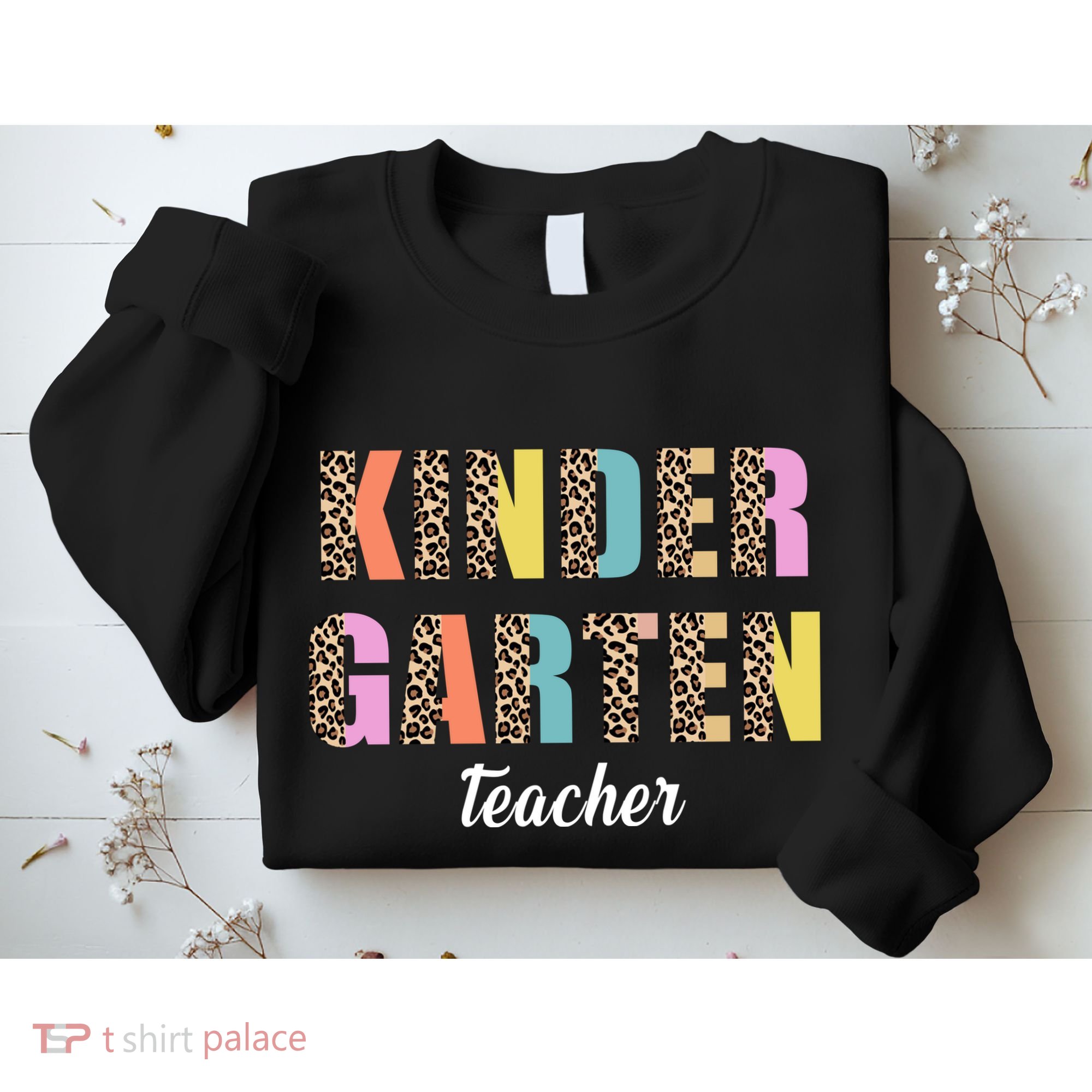 Kinder Garten Teacher Leopard Logo Sweatshirt