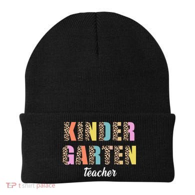 Kinder Garten Teacher Leopard Logo Beanie