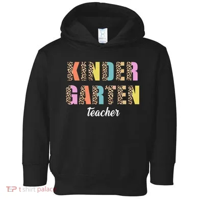 Kinder Garten Teacher Leopard Logo Toddler Hoodie