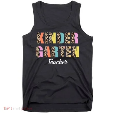 Kinder Garten Teacher Leopard Logo Tank Top