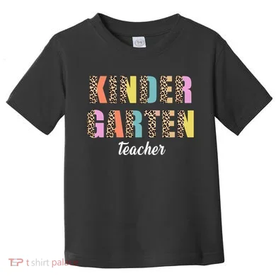 Kinder Garten Teacher Leopard Logo Toddler T-Shirt