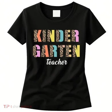 Kinder Garten Teacher Leopard Logo Women's T-Shirt
