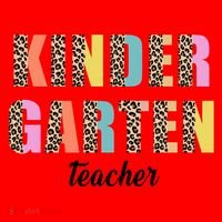 Kinder Garten Teacher Leopard Logo Santa Hat thumb 1