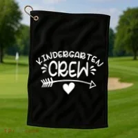 Kindergarten Crew Arrow Hear Simple Logo Golf Towel thumb 1