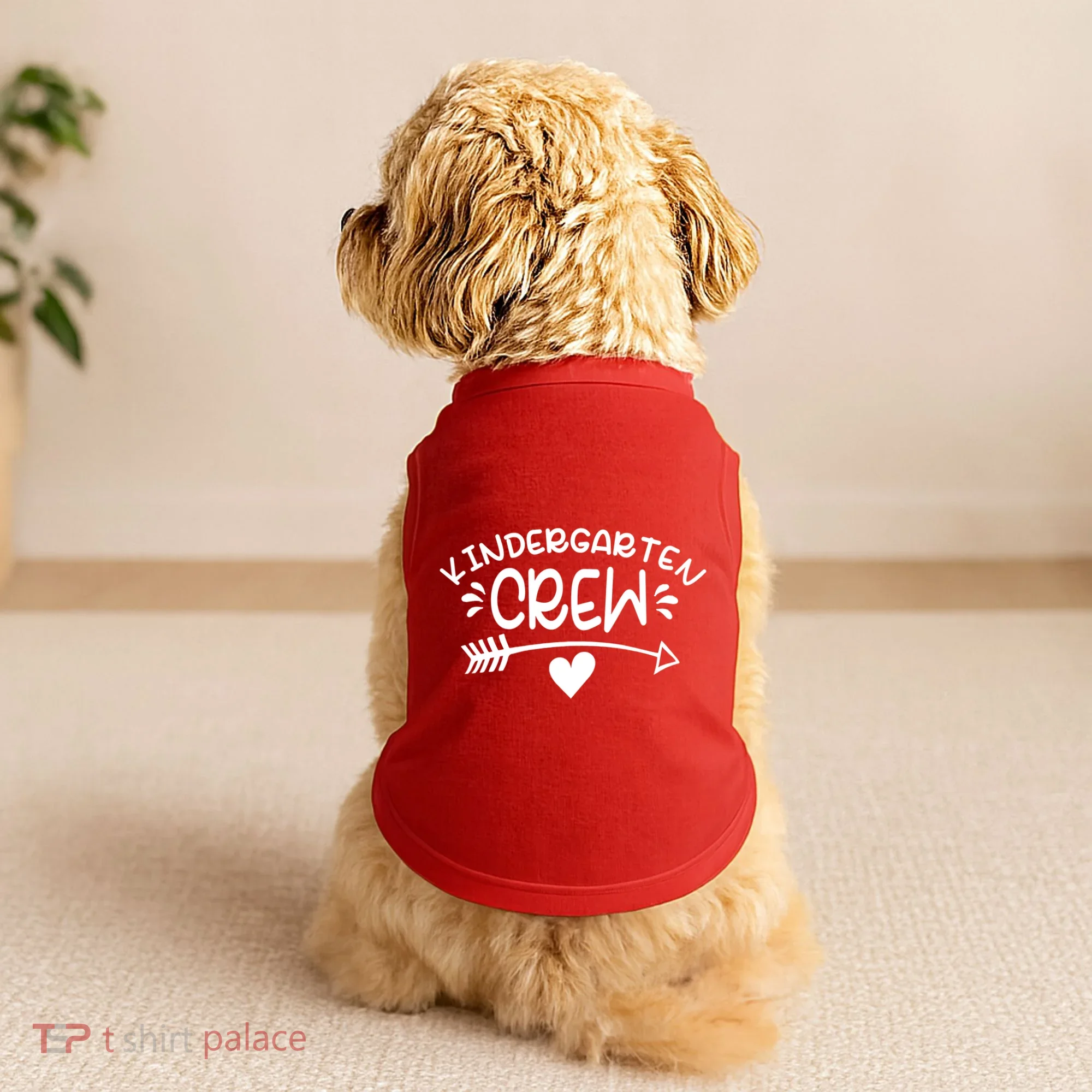 Kindergarten Crew Arrow Hear Simple Logo Doggie Tank