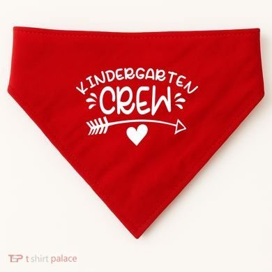 Kindergarten Crew Arrow Hear Simple Logo USA-Made Doggie Bandana