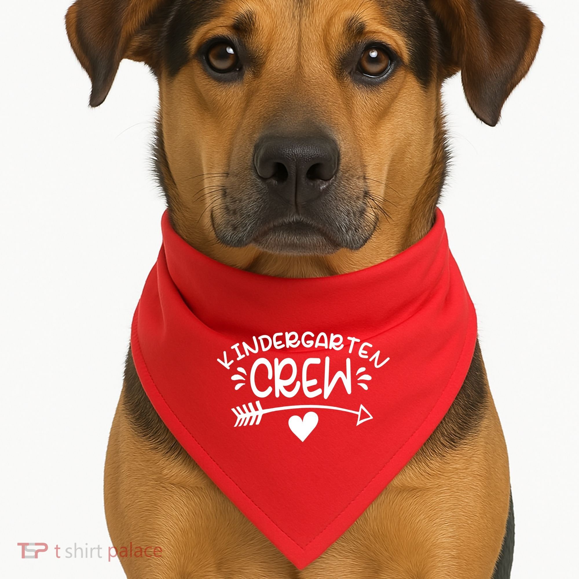 Kindergarten Crew Arrow Hear Simple Logo USA-Made Doggie Bandana