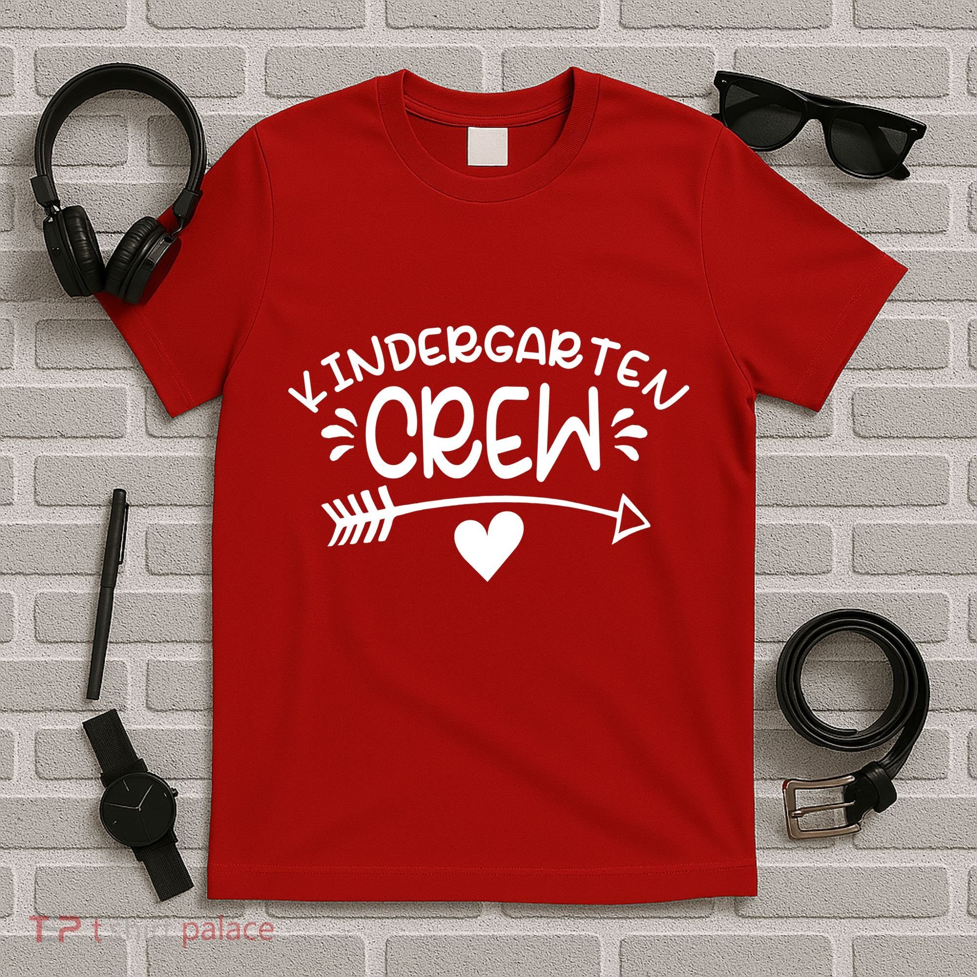 Kindergarten Crew Arrow Hear Simple Logo T-Shirt