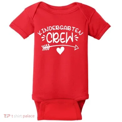 Kindergarten Crew Arrow Hear Simple Logo Baby Bodysuit