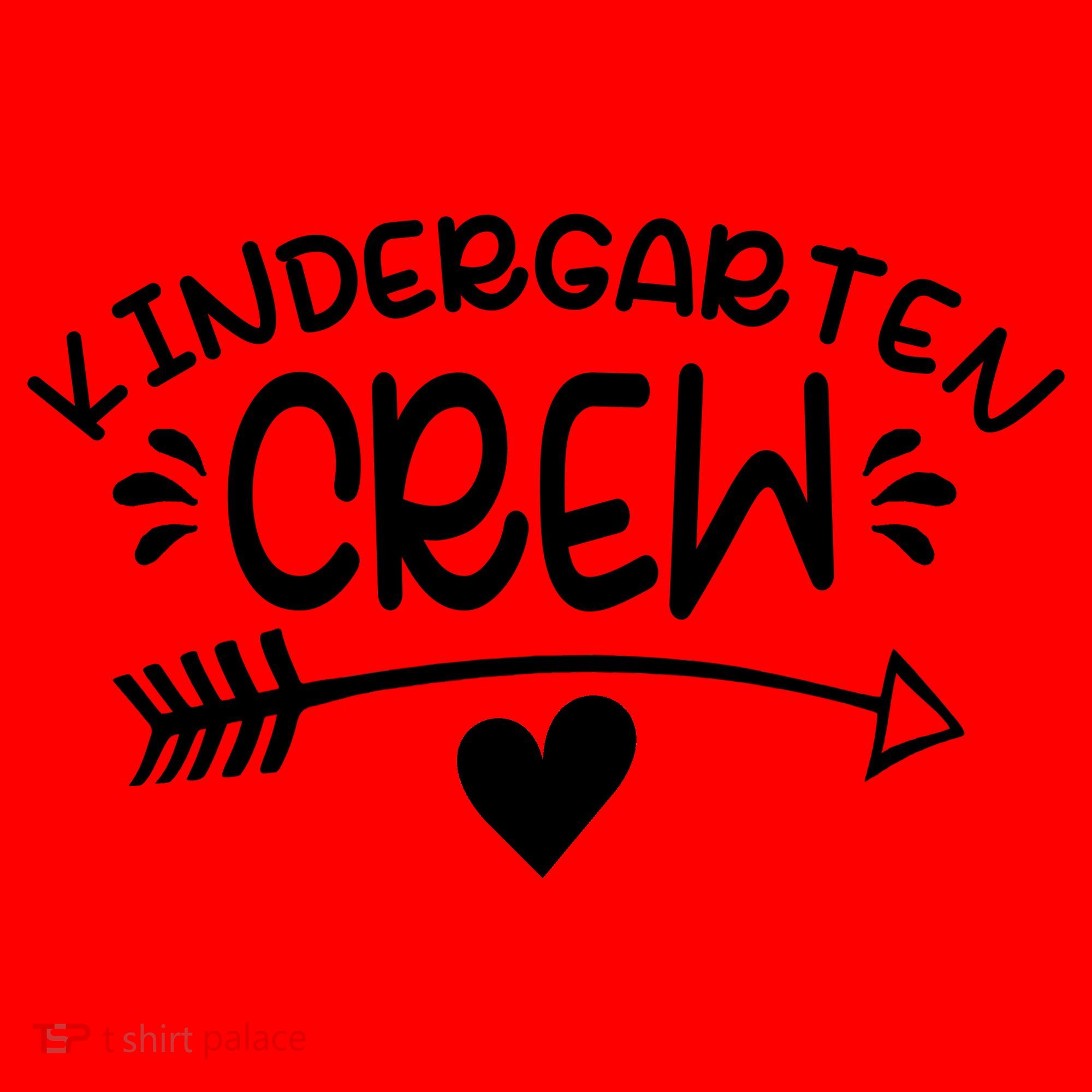 Kindergarten Crew Arrow Hear Simple Logo Santa Hat