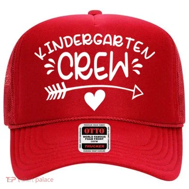 Kindergarten Crew Arrow Hear Simple Logo Hat