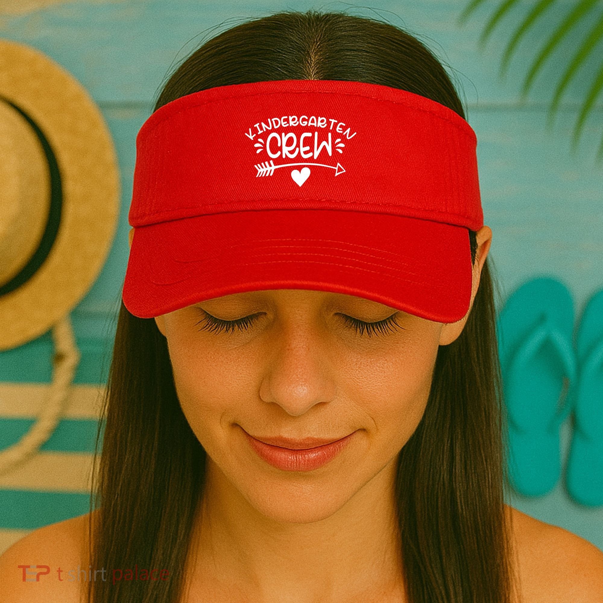 Kindergarten Crew Arrow Hear Simple Logo Visor