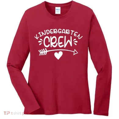 Kindergarten Crew Arrow Hear Simple Logo Women's Long Sleeve Shirt