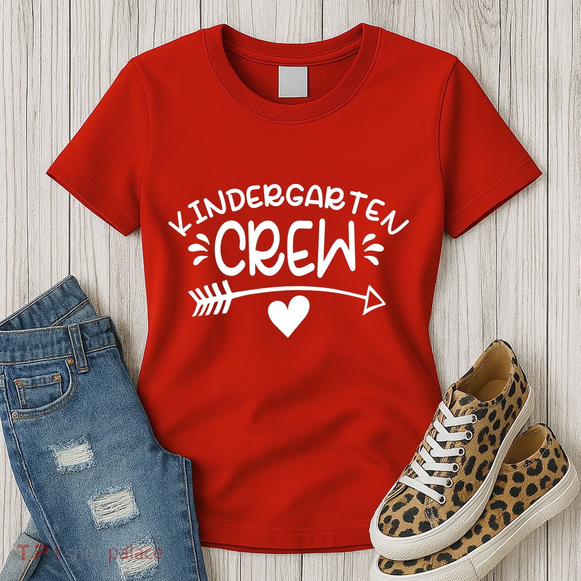 Kindergarten Crew Arrow Hear Simple Logo Women's T-Shirt