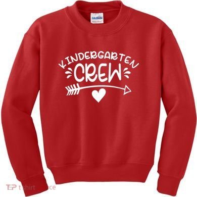 Kindergarten Crew Arrow Hear Simple Logo Kids Sweatshirt