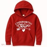 Kindergarten Crew Arrow Hear Simple Logo Kids Hoodie thumb 0