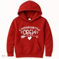 Kindergarten Crew Arrow Hear Simple Logo Kids Hoodie thumb 0