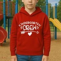 Kindergarten Crew Arrow Hear Simple Logo Kids Hoodie thumb 2