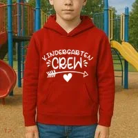 Kindergarten Crew Arrow Hear Simple Logo Kids Hoodie thumb 2