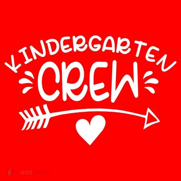 Kindergarten Crew Arrow Hear Simple Logo Kids Long Sleeve Shirt