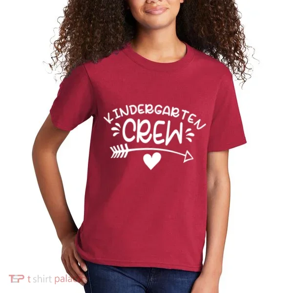 Kindergarten Crew Arrow Hear Simple Logo Kids T-Shirt