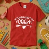 Kindergarten Crew Arrow Hear Simple Logo Kids T-Shirt thumb 3