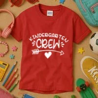 Kindergarten Crew Arrow Hear Simple Logo Kids T-Shirt thumb 3