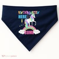 Kindergarten Here I Come Magical Unicorn USA-Made Doggie Bandana thumb 0