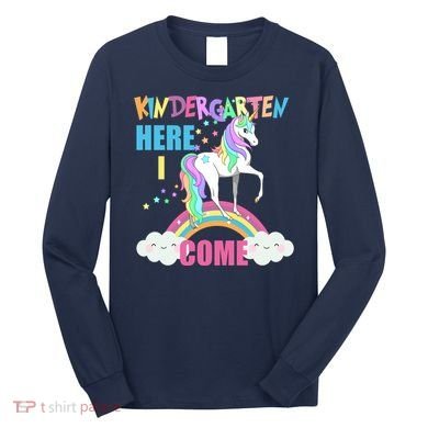 Kindergarten Here I Come Magical Unicorn Long Sleeve Shirt