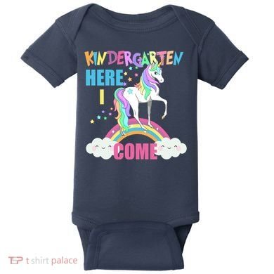 Kindergarten Here I Come Magical Unicorn Baby Bodysuit