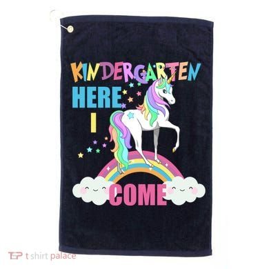 Kindergarten Here I Come Magical Unicorn Golf Towel