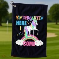 Kindergarten Here I Come Magical Unicorn Golf Towel thumb 1