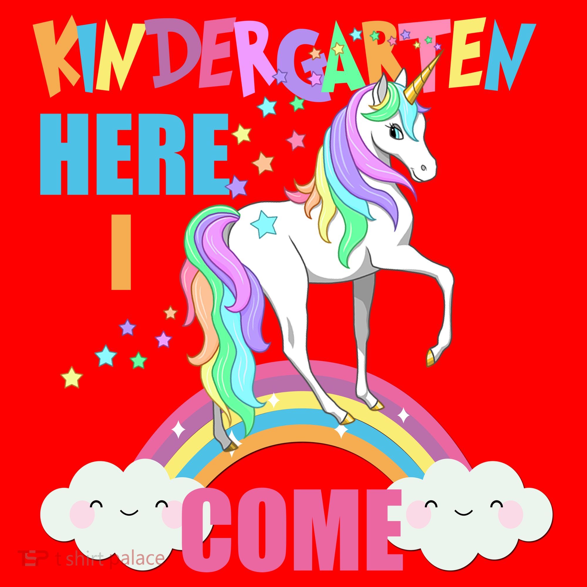 Kindergarten Here I Come Magical Unicorn Santa Hat